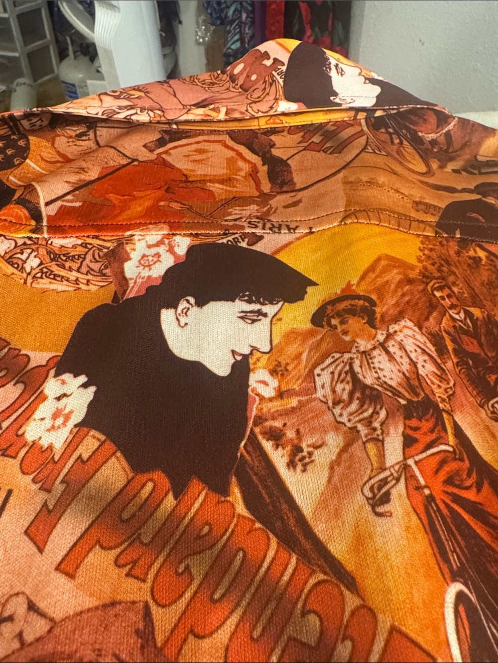 Vintage 1970s Vintage Bicycle Theme Victorian Shirt